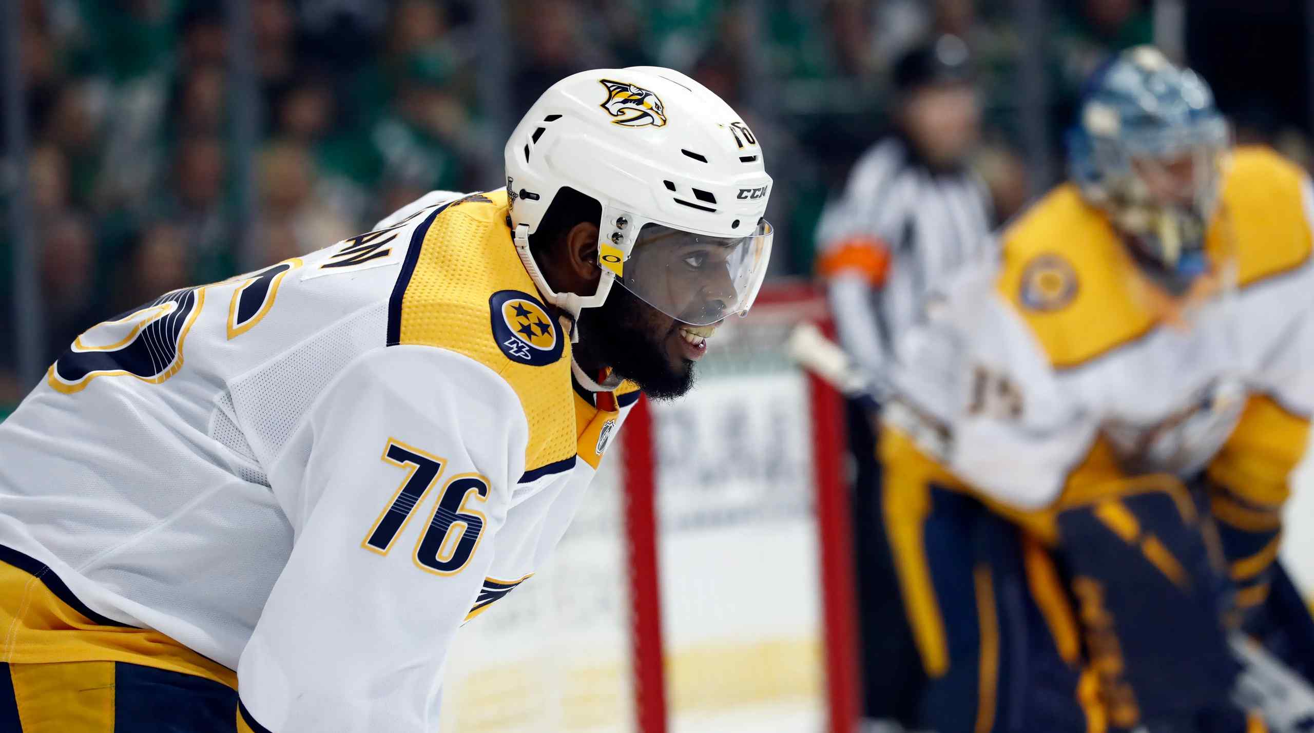 PK Subban playing for the Nashville Predators.